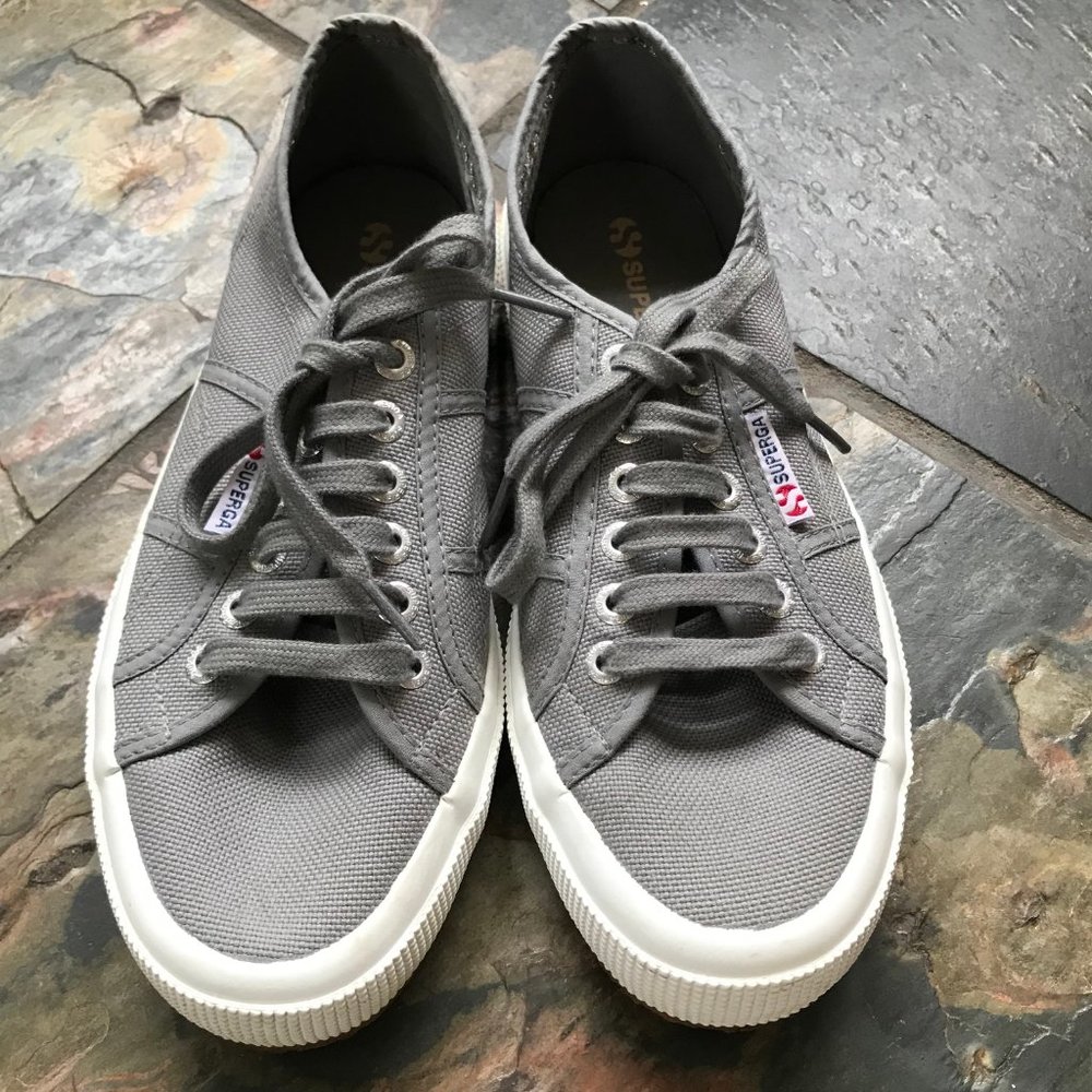 Superga Gray Canvas Sneakers Size 8